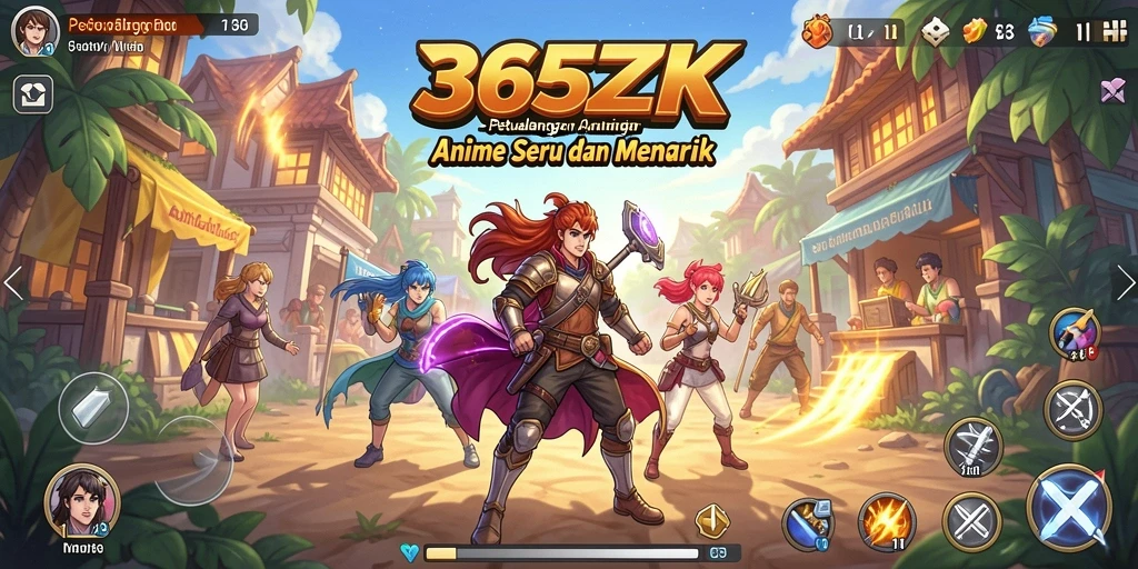 Tampilan gameplay menarik dari 365ZK yang penuh warna dan karakter anime.