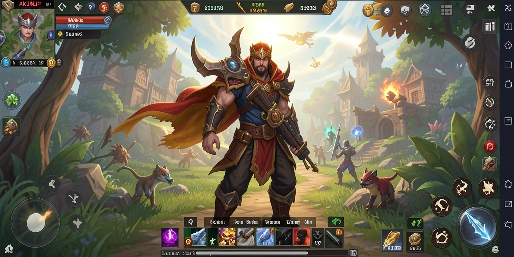 Tangkapan layar gameplay AKUNJP yang menampilkan pertempuran seru dan eksplorasi dunia.