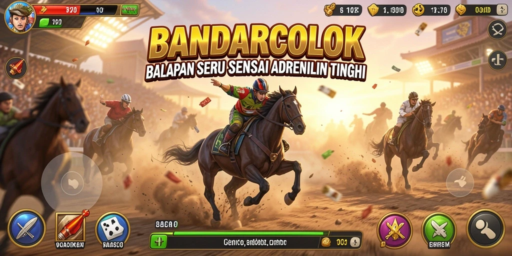 Tampilan gameplay BANDARCOLOK yang menarik saat balapan.