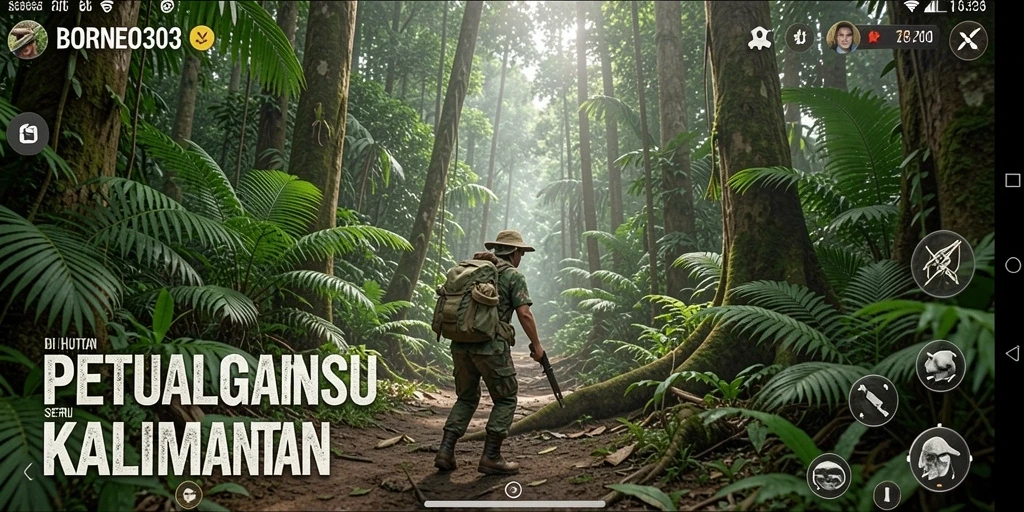 Gameplay seru di tengah keindahan hutan Kalimantan.