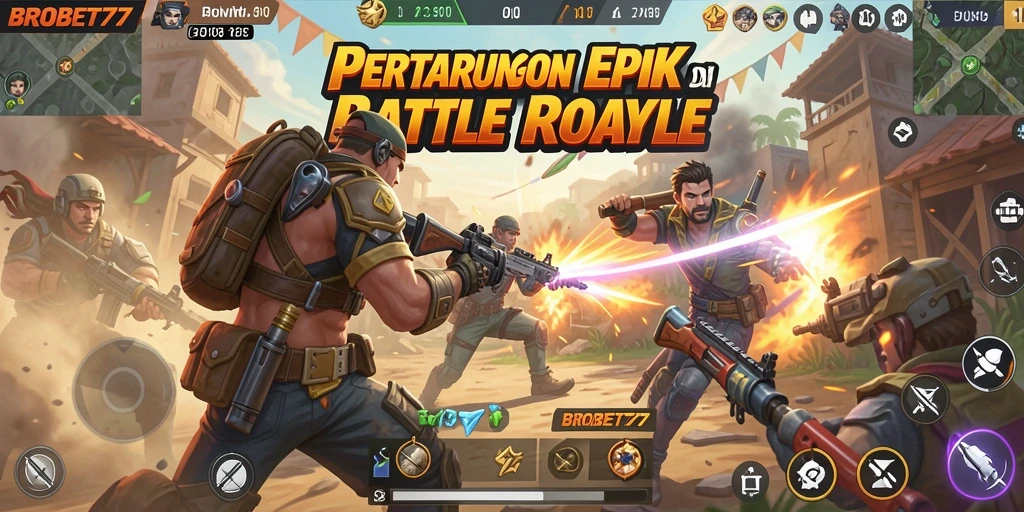 Tangkapan layar menampilkan aksi intens dalam game Battle Royale.
