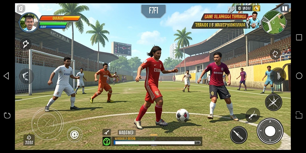 Tangkapan layar gameplay <strong>F7F7</strong> menampilkan aksi olahraga yang seru.