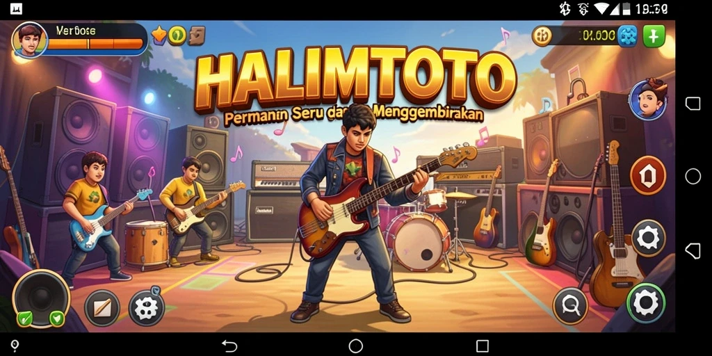 Screenshot HALIMTOTO menampilkan gameplay seru dengan berbagai pilihan lagu.