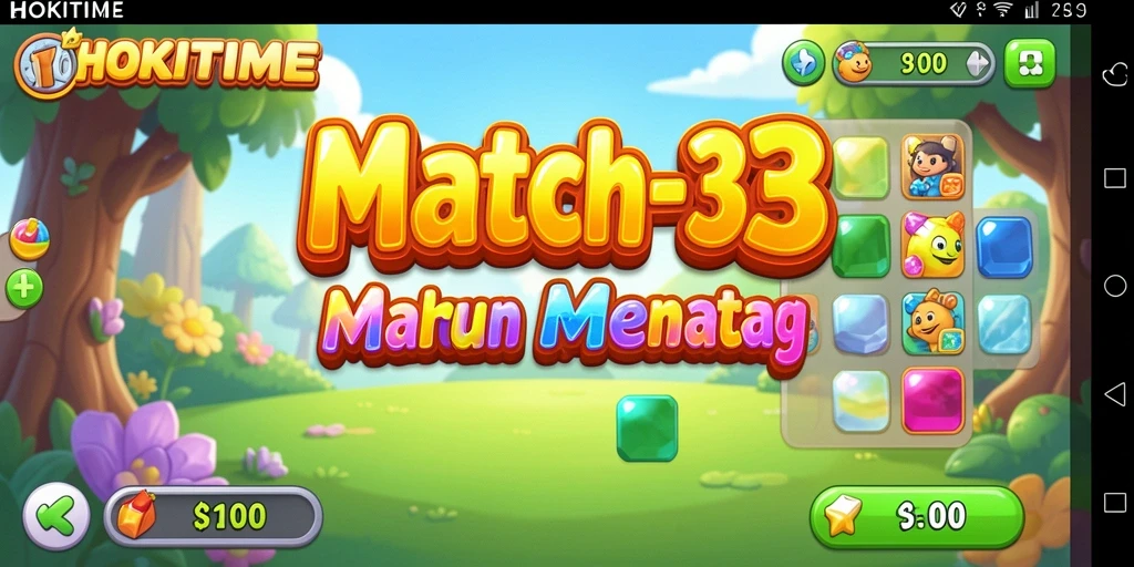Tangkapan layar gameplay HOKITIME yang menarik dengan kombinasi Match-3.