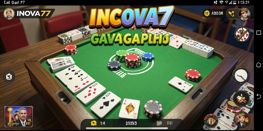 Tampilan gameplay Gaple yang menarik dalam INOVA77.