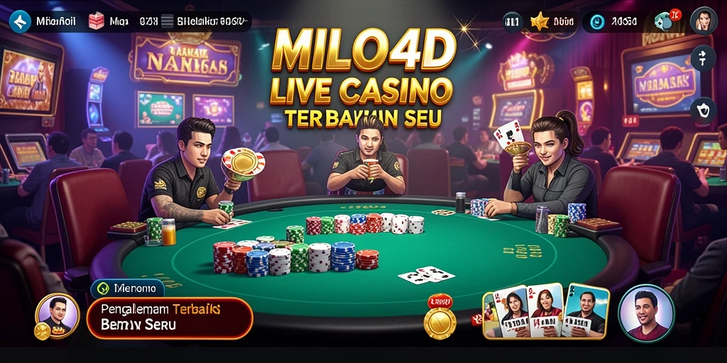 Screenshot gameplay <strong>MILO4D</strong> yang menampilkan dealer langsung dan suasana kasino.