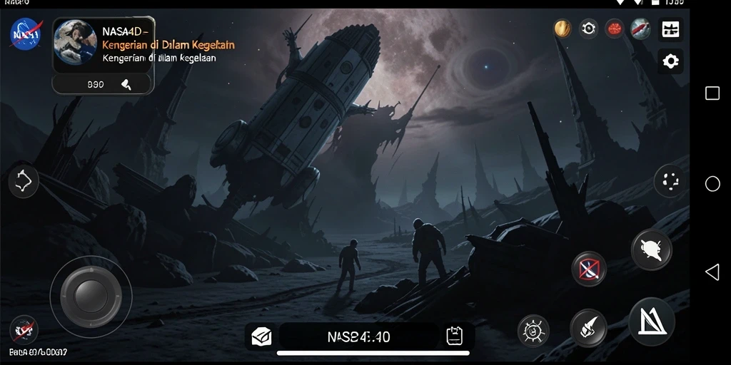 Tampilan seram gameplay NASA4D dengan makhluk mengerikan.