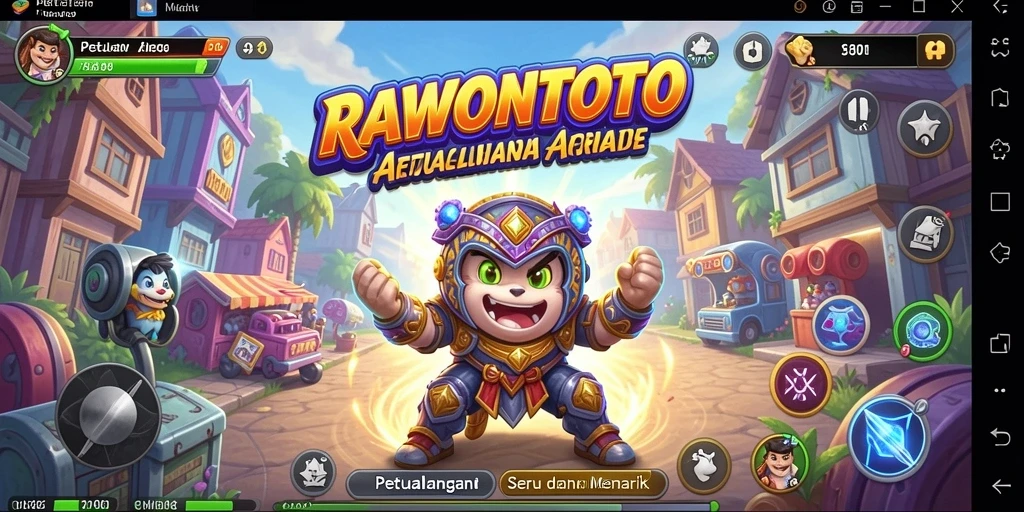 Tampilan gameplay seru di RAWONTOTO dengan misi menantang.