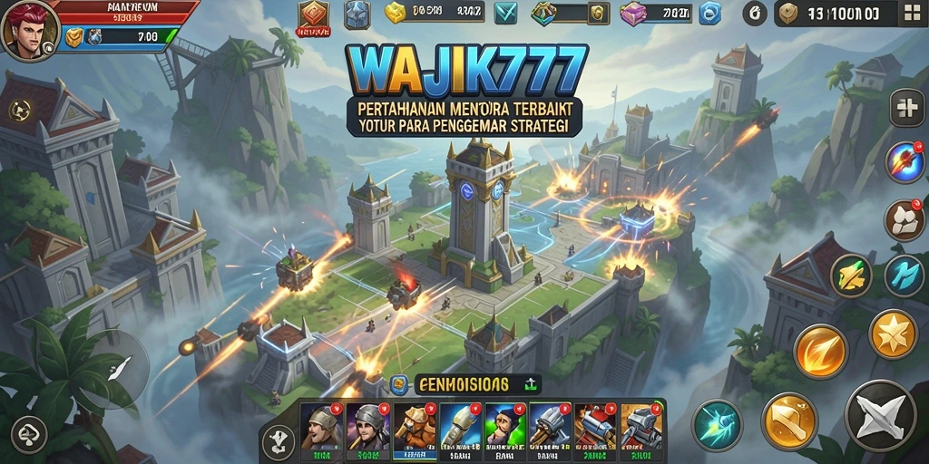 Tangkapan layar gameplay WAJIK777 menampilkan aksi menara pertahanan yang menarik.