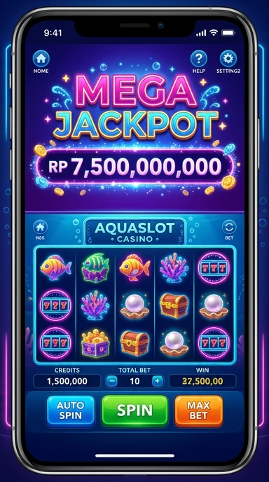 Tampilan dashboard aplikasi aquaslot yang menarik dan mudah digunakan.
